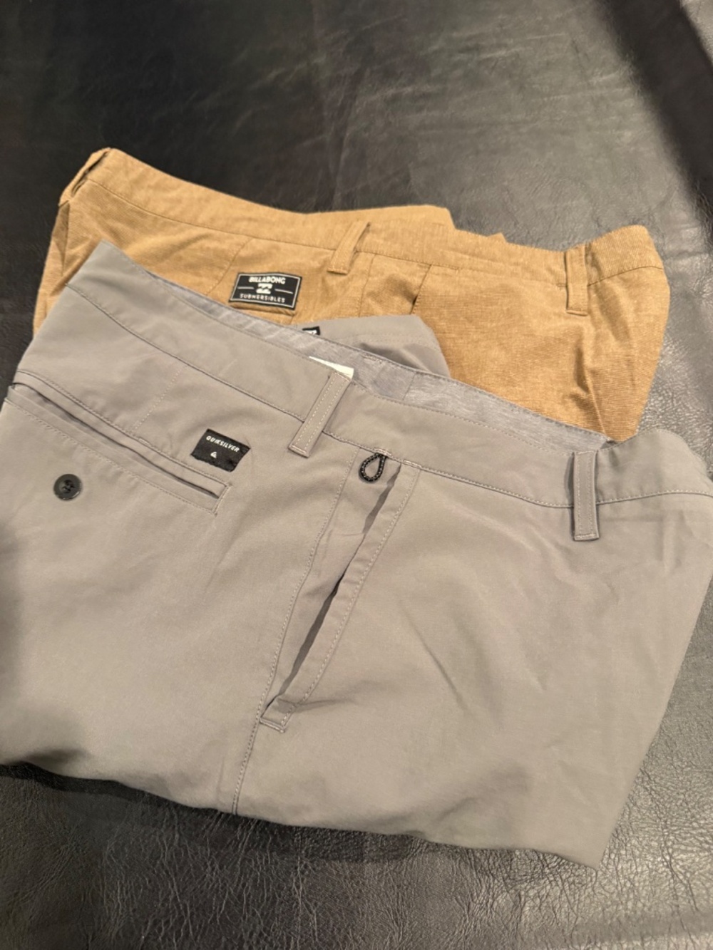 Billabong and Quick Silver Shorts 34 Tan and Gray